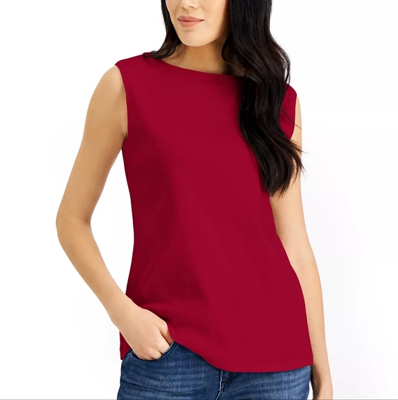 Karen Scott Tops - NWT Karen Scott Tomato Red Sleeveless Tank Top Size Large